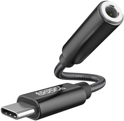 AdroitGoods USB-C naar 3.5mm Aux Hoofdtelefoon Jack Adapter - 32Bit 384Khz - Zwart