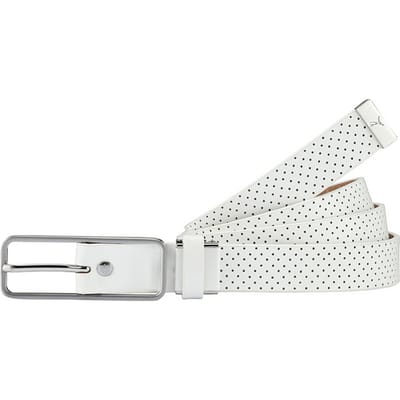 Puma Dimple Op Lengte Gesneden Riem Heren Wit Golfleer 053007 02