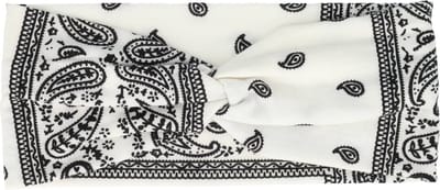 Haarsoires Haarband Twist 10cm – Paisleyprint – Jersey Stof – Wit - Zachte Knoop Hoofdband - Haaraccessoire voor Dames & Meisjes