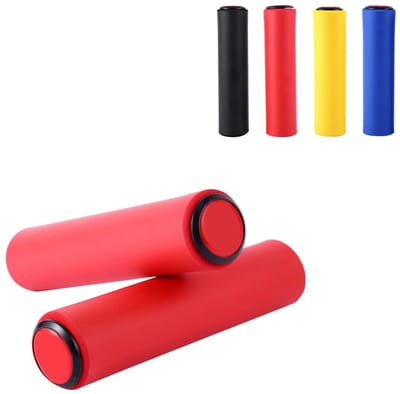 Dailygoody - Anti-slip Shock Fiets Stuur Grip - Comfortabele Grip - Zacht en Lichtgewicht - Rood - Perfect voor MTB en Scooters - Inclusief End P