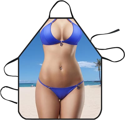 Keuken schort met motief sexy vrouw - barbecue schort voor mannen - grappige novelty - ideaal voor grillen - SnelShoppen
