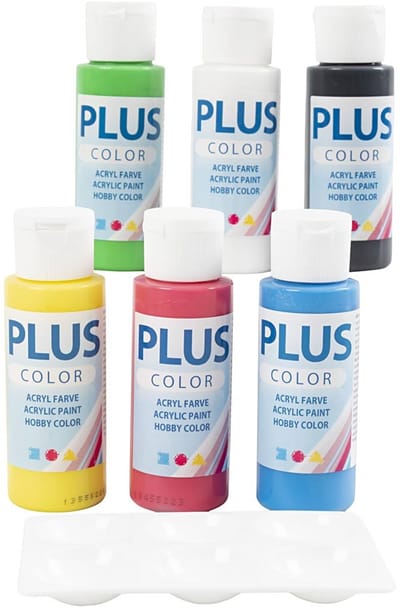 Plus Color Acrylverf, primair kleuren, 6x60 ml/ 1 doos