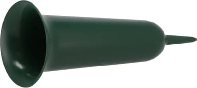 DK Design Grafvaas kunststof - groen - 26 cm - grafdecoratie - bloemenvaas voor herdenkingsplaats/kerkhof