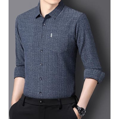 Heren Lange Mouw Shirts Trendy Heren Trendy Effen Kleur Nieuwe Shirts voor Heren 4XL