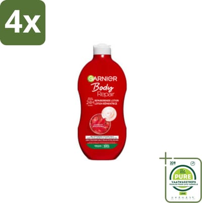 Garnier - Body - Bodylotion - Repair - Herstellend & Hydraterend - 400 ml - Voordeelverpakking - 4 stuks - Herstellende bodylotion - Intensieve hydratatie
