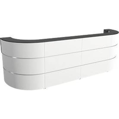Cento 7 balie - hout/staal - 2 rechte elementen en 2 hoekelementen - kabelopeningen - B 3600 x D 800 x H 1100mm - antraciet/wit