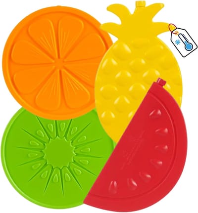 Koelaccu Set - Fruitvorm Accu's - Eten Koel Houden - Herbruikbaar Materiaal - 4 Stuks - Meerkleurig