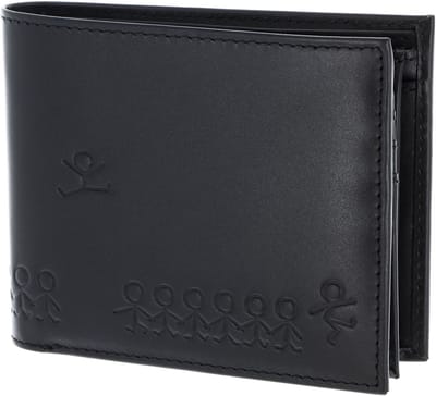 oxmox Leren portemonnee Leather RFID Protect Querscheinbörse Jumping Jack 2.0 Embossed Black zwart