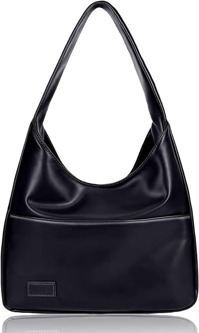 Leren Schoudertas voor Dames in Zwart, Stijlvolle Handtas met Ruimte voor Essentials en Comfortabele Draagriem