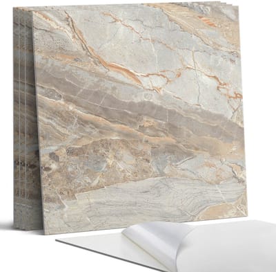 Coloray Wandpanelen Zelfklevend - Geaderd marmerpatroon Zelfklevende Wandpanelen - 50 cm x 50 cm - Grijs Wandpaneel PVC - 5 stuks - Texturen Wandpanelen Zelfklevend - Wandpaneel Keuken - Wandpanelen Badkamer