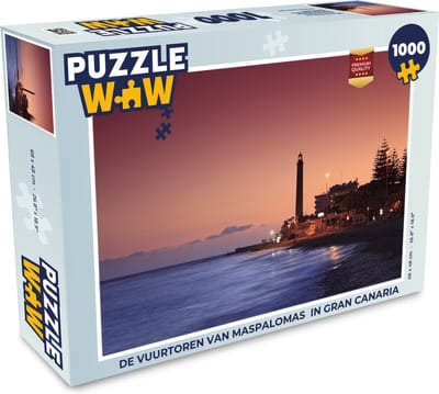 Puzzel De vuurtoren van Maspalomas in Gran Canaria - Legpuzzel - Puzzel 1000 stukjes volwassenen