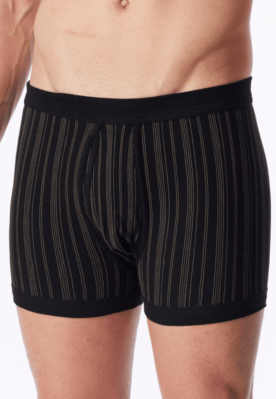 Korte broek met fijne rib, set van 2, met gulp, zwart gestreept - Original Classics 5