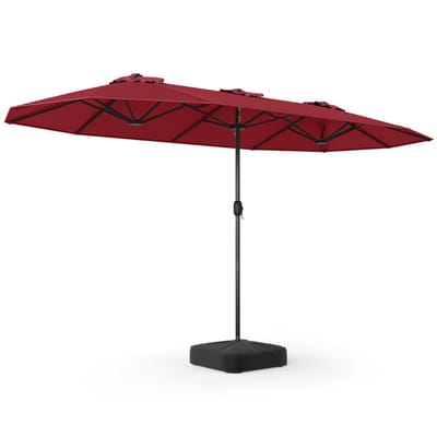 Coast Dubbele Terrasparasol - extra groot doek - verzwaarde voet - Turkoois 400 x 212 cm
