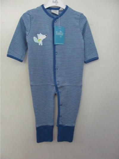 Feetje babypak vosje blauw streep maat 68