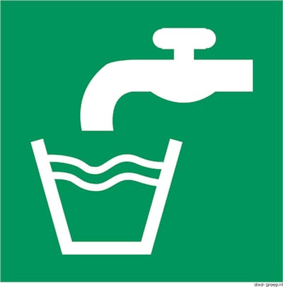 Drinkwater bord 200x200 mm - kunststof - ISO 7010 E015
