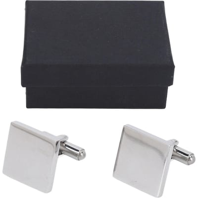 Boutons de Manchette Homme Argent Tetragonum Boutons de Manchette Vierges Processus d'Électroplacage Acier Inoxydable 316L Manchette