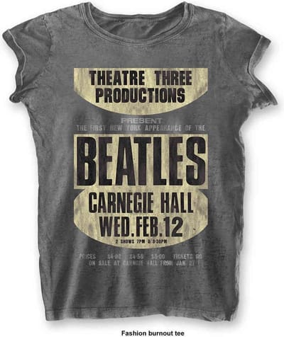 The Beatles - Carnegie Hall Dames T-shirt - XS - Grijs