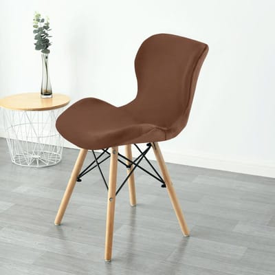 1 stuks Zachte Velours Stoelhoes Gebogen Eetkamer Stoelhoezen Accent Stoel Slipcover Funda Silla Asiento Barkruk Zittinghoes Keuken 1Pc