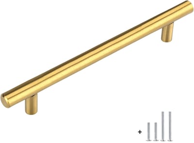 Hoexs Grote Gouden Meubelgreep 35 cm – Hartafstand 224 mm – Ronde Handgrepen Keukenkastjes