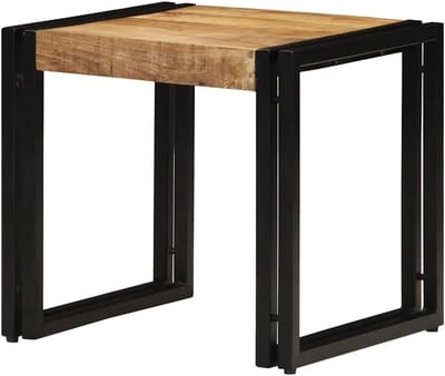 Salontafel Massief Hout - Bijzettafel Opbergvak - Woonkamer Decoratie - Praktisch Opbergvak - 40 x 40 x 38 cm - Bruin