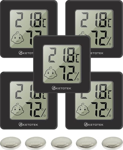 Digitale Mini Hygrometer Thermometer Set van 5 voor Binnengebruik