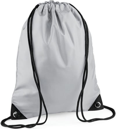 Bagbase Gymtas met rijgkoord - nylon - 45x34 cm - lichtgrijs - 12 liter - sport/zwemmen