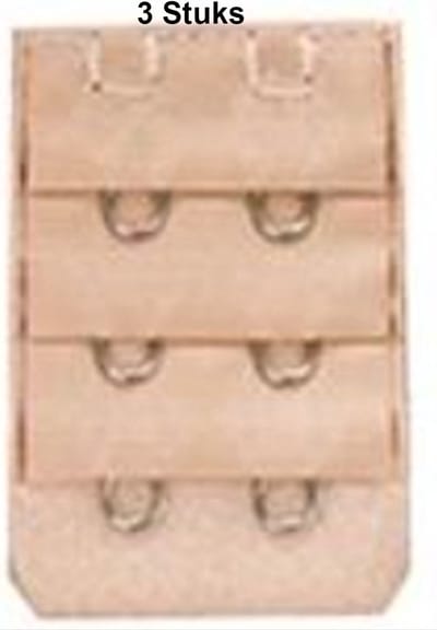 *** 3x BH Verlengstuk/2 Haaks/Beige/Tussenstukje/Beha Verlenger - Heble® ***