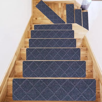 Houten trapmatten - 4-pack - antisliptapijt traptreden - zelfklevend - 8x30 inch herbruikbaar - antislip trapmatten - geborstelde reliëfmatten - veiligheidstapijt - eenvoudig te installeren - voor houten trappen binnenshuis
