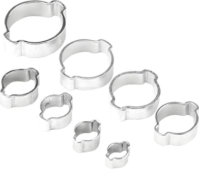 Set van 10 verstelbare slangklemmen van gegalvaniseerd roestvrij staal voor brandstof- en gasleidingen, 5-23mm en 7-9mm diameter
