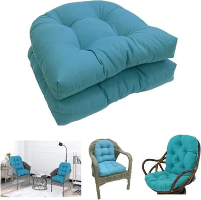 Zitkussens Voor Buiten - Terraskussens Set - Comfortabel Zitten - Waterafstotend - 2 stuks 48x48cm - Blauw