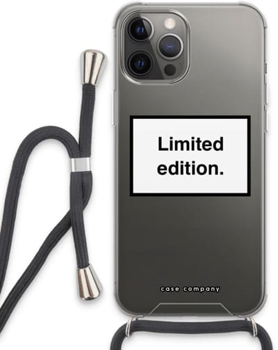 Case Company® - Hoesje met koord geschikt voor iPhone 13 Pro Max hoesje met Koord - Limited edition - Telefoonhoesje met Zwart Koord - Bescherming aan alle Kanten en Over de Schermrand