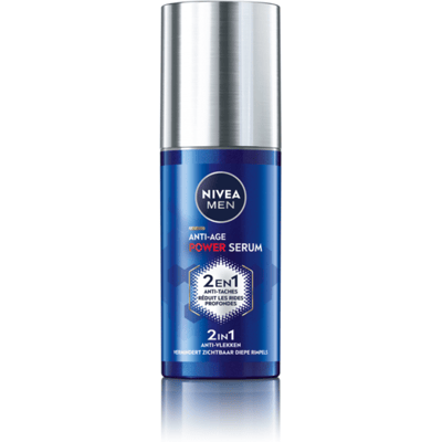 NIVEA MEN Anti-Age 2in1 Power Serum Gezicht - Creme - Skicare voor de Rijpere huid - Gezichtsserum Met hyaluronzuur en Luminous630 - Egaliseert en hydrateert - 30 ml