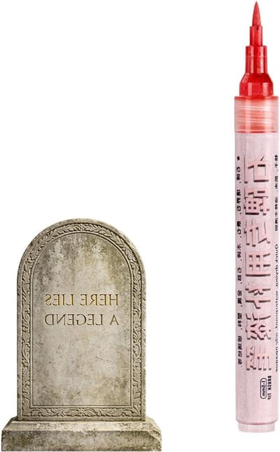 Grave Marker Paint Pen - Gouden Steen Restauratie Markeringsstift | Monument Belettering Pen | Geschikt Voor Graven Kerken Achtertuin En Begraafplaats Graniet Marmer En Kalksteen
