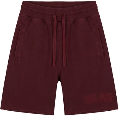 Malelions heavyweight applique short in de kleur rood.