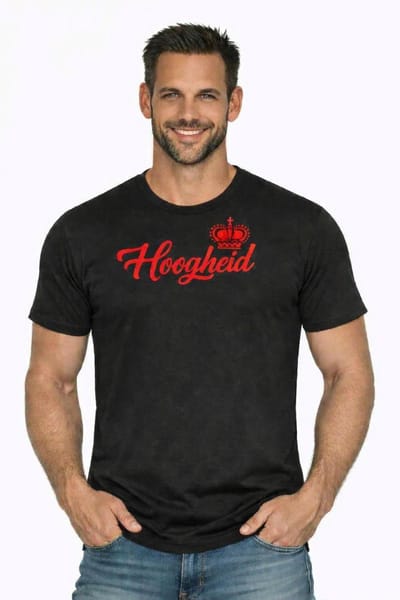 Shirt Hoogheid Volwassenen Unisex Zwart / Oranje Koningsdag Maat XL