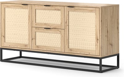 Vicco Natal Dressoir – 40 x 72.5 cm met 2 deuren en 2 laden Bruin
