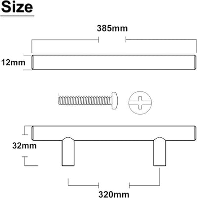 CE - Handgreep voor Meubel - 385mm - Chroom