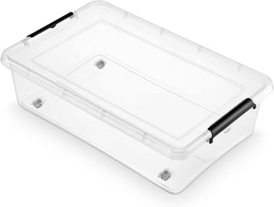 Bedroller op Wielen 29 Liter met Clipdeksels Transparant 1