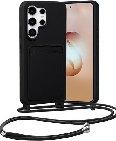 Hoesje Geschikt voor Samsung S26 Ultra Hoes Met Telefoonketting - Backcover Geschikt voor Samsung Galaxy S26 Ultra Case Met Koord - Zwart