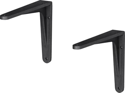 Plankdrager - 2x - aluminium - zwart - 14 x 11 cm - 100 kg - schapdragers - planksteun / planksteunen / wandplankdragers