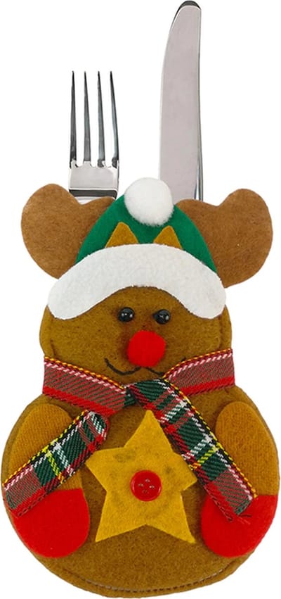 Gadgetpoint - Bestekhouder - Kerst - Kerstman - Kerstboom - Kerst - Kerstmis - Christmas - Xmas - 2 stuks - Rendier Ster