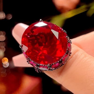 Prachtige Ronde Rode Blauwe Paarse Groene Zirkonia Steen Vingerring Voor Vrouwen Temperament Verloving Bruids Accessoires Sieraden resizable red