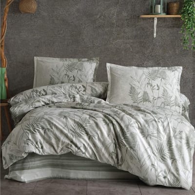 Decoware Dekbedovertrek Tuva 140x220 cm - Katoen - Botanisch Thema - Met Kussensloop - Eenpersoons