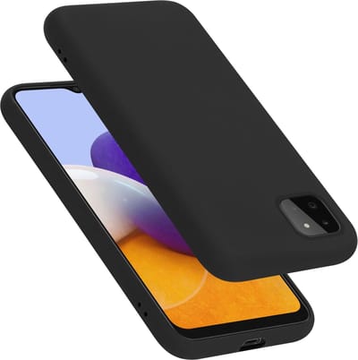 Cadorabo Hoesje geschikt voor Samsung Galaxy A22 5G in LIQUID ZWART - Beschermhoes gemaakt van flexibel TPU silicone Case Cover