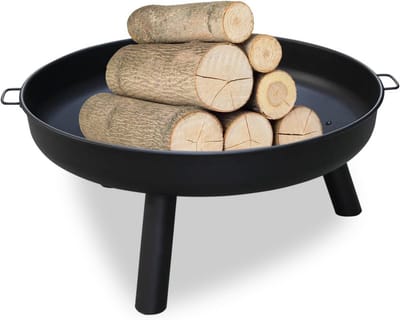 Vuurkorf met diameter 82,5 cm voor tuin en terras, metalen vuurschaal met afneembare poten en handgrepen