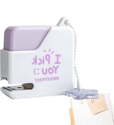Kleine Nietmachine - Mini Nietmachine Bureau - Papier Snel Nieten - Compact Schattig Ontwerp - 4 x 4.5 cm - Blauw