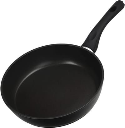 Braadpan, pan met antiaanbaklaag, gecoate gourmetpan - inductie universele pan, braadpan voor vetvrij koken, pan met kunststof handvat - diameter 26 cm KADAX