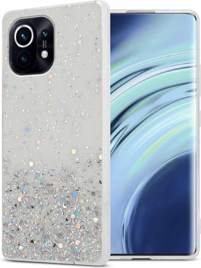 Cadorabo Hoesje geschikt voor Xiaomi Mi 11 5G in Transparant met Glitter - Beschermhoes van flexibel TPU silicone met fonkelende glitters Case Cover Etui