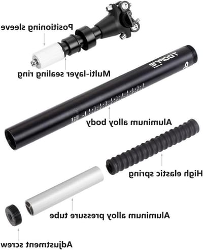 Fiets Zadelpen - Schokdemper Buizen - Comfortabel Fietsen - Lichtgewicht Ontwerp - 27.2-31.6mm - Zwart