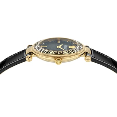 Versace Reve VE8B00224 Horloge - Leer - Zwart - Ø 35 mm